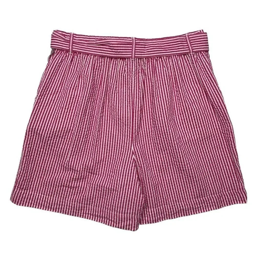 Striped High-Waist Pink Women’s Shorts